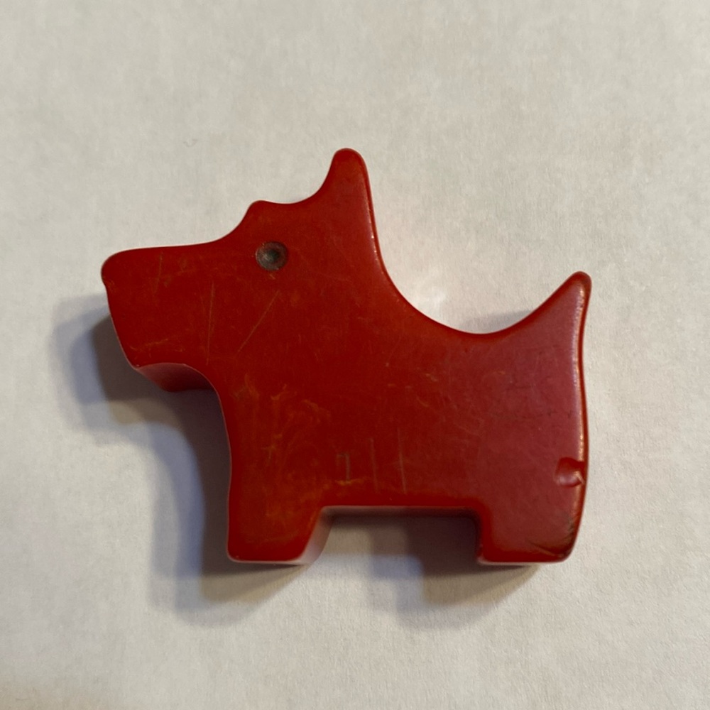 Vintage Bakelite Red Scottie Dog Pencil Sharpener